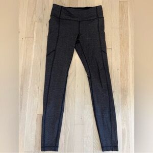 Lululemon Women's Leggings in Heathered Herringbone Dark Grey Size 6